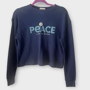 Women’s Life is Good daisy Peace thermal shirt sleep collection XS